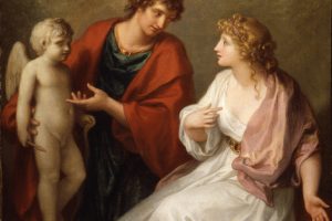 А. Кауфман. Пракситель дарит Фрине свою статую Купидона. 1794. RISD Museum, США.